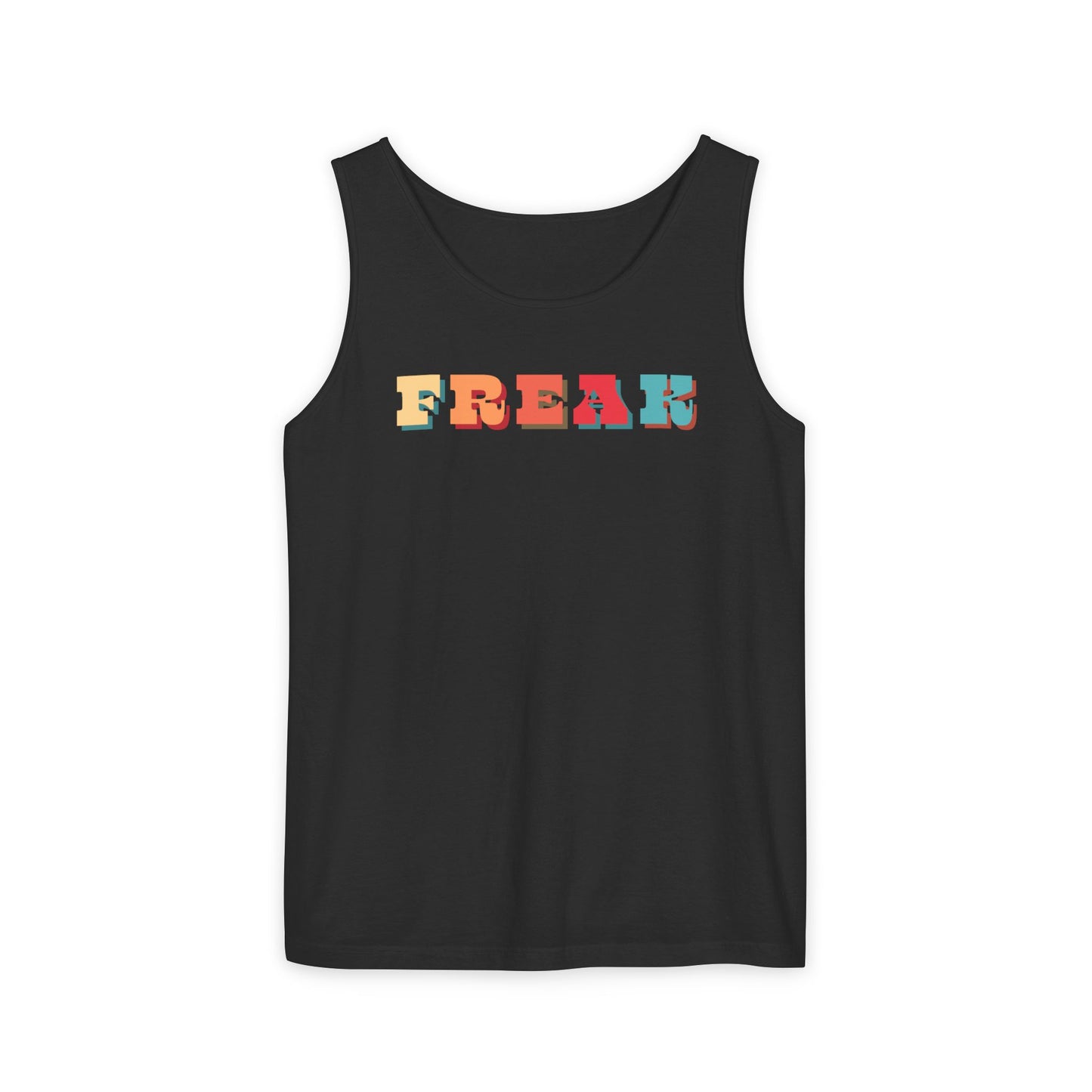 Calling all Freaks! This Unisex Tank features Retro Funky lettering Perfect as a Summer Tee, Festival Top, Casual Wear, Gifts for Friendly Freaks