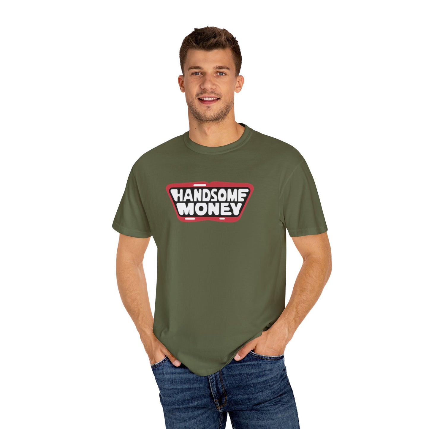 Garment-Dyed T-shirt Handsome Money Music Logo Tee