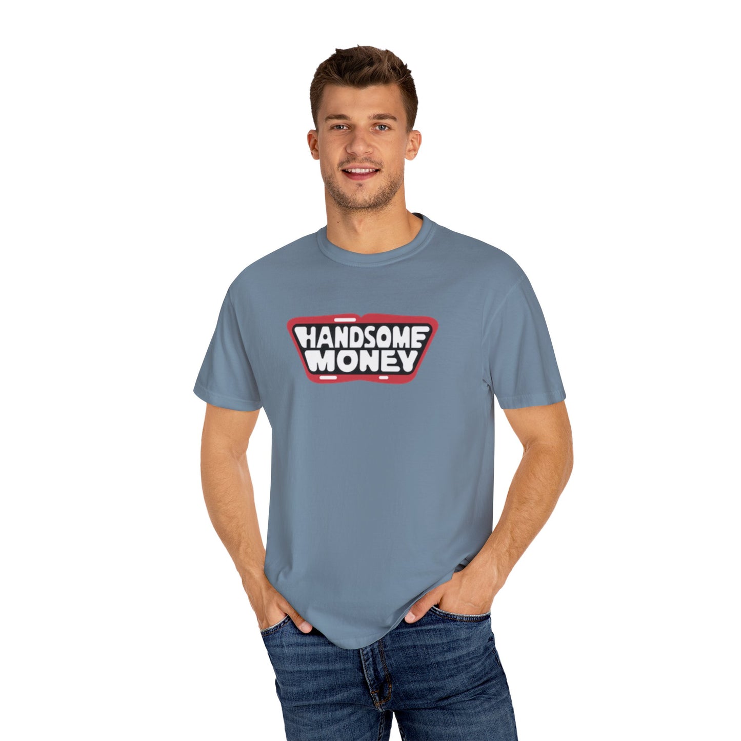 Garment-Dyed T-shirt Handsome Money Music Logo Tee