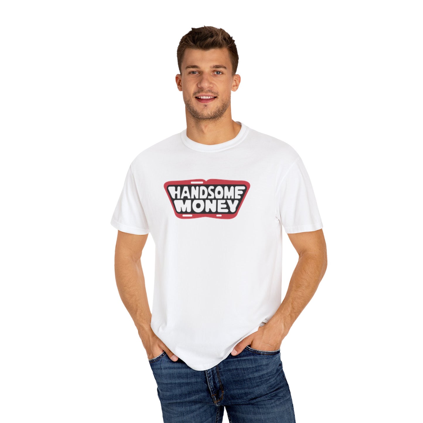 Garment-Dyed T-shirt Handsome Money Music Logo Tee