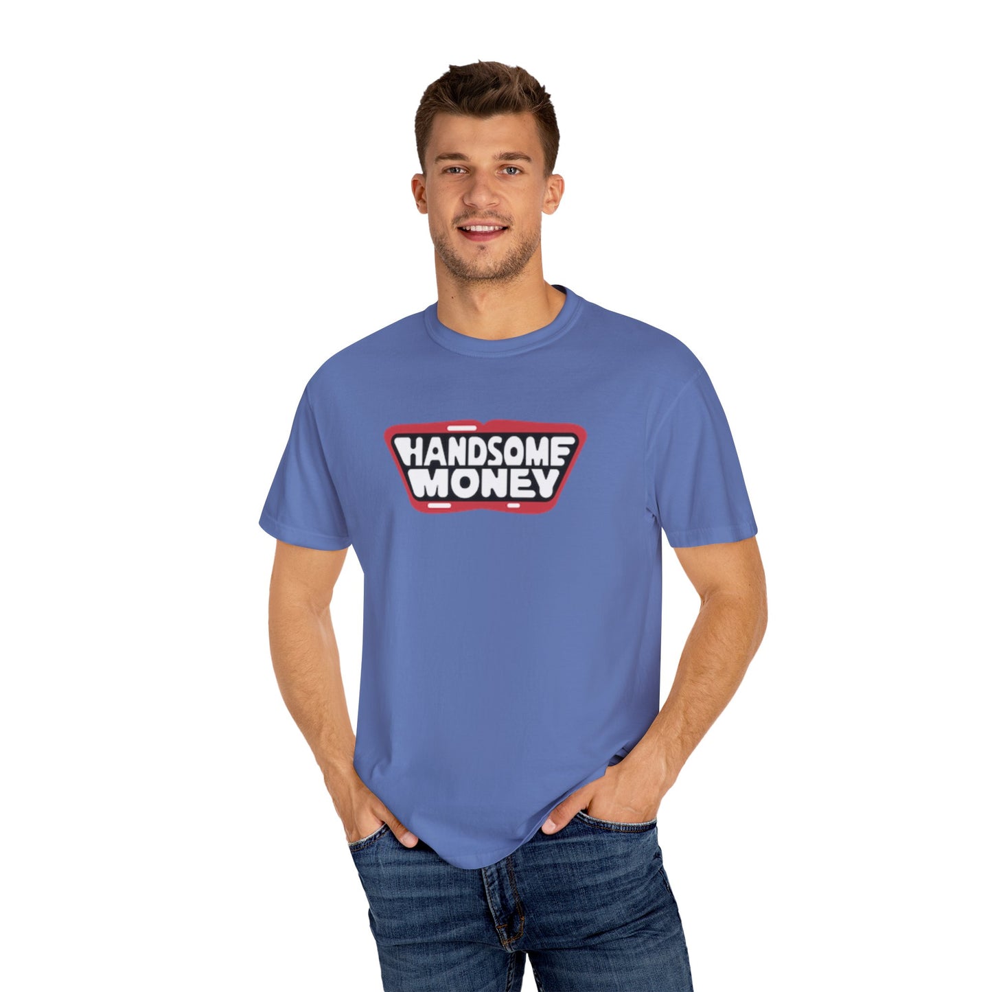 Garment-Dyed T-shirt Handsome Money Music Logo Tee